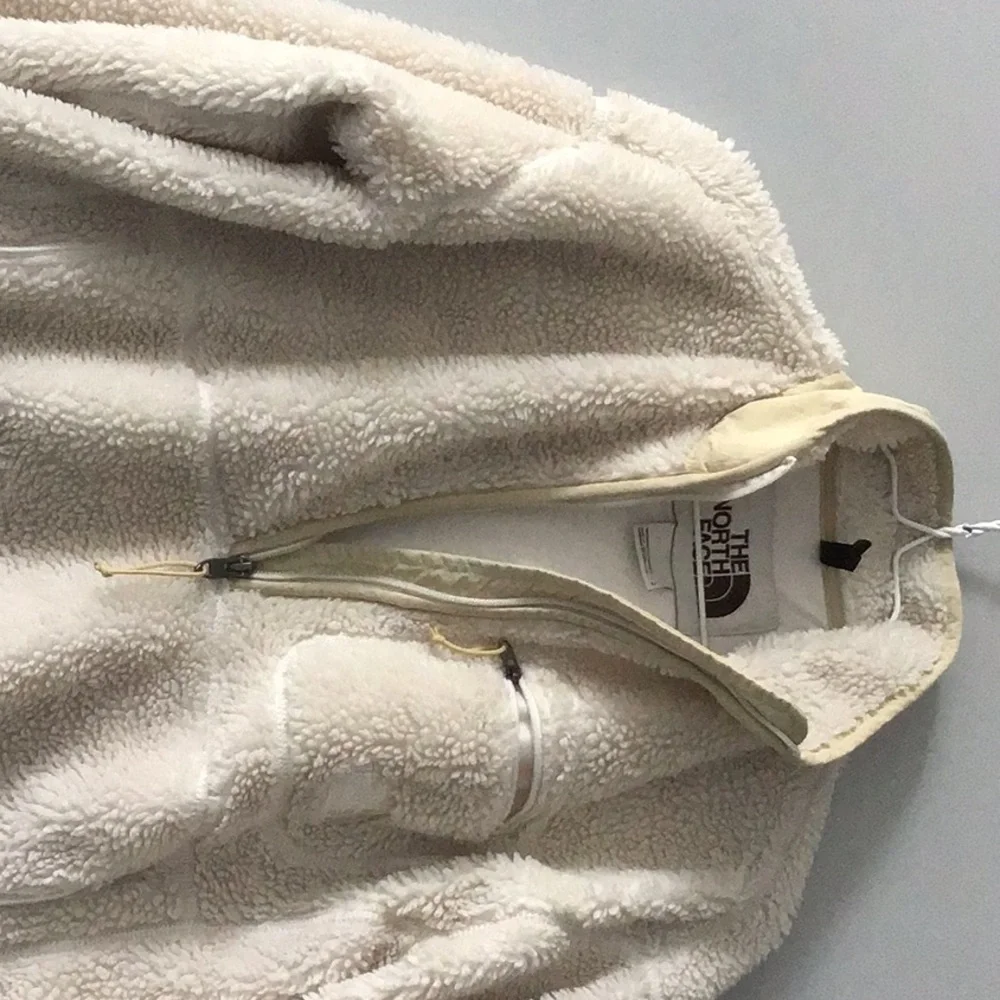 NORTH FACE cream tan neutral Sherpa cropped pullover crop jacket half zip - Picture 7 of 14